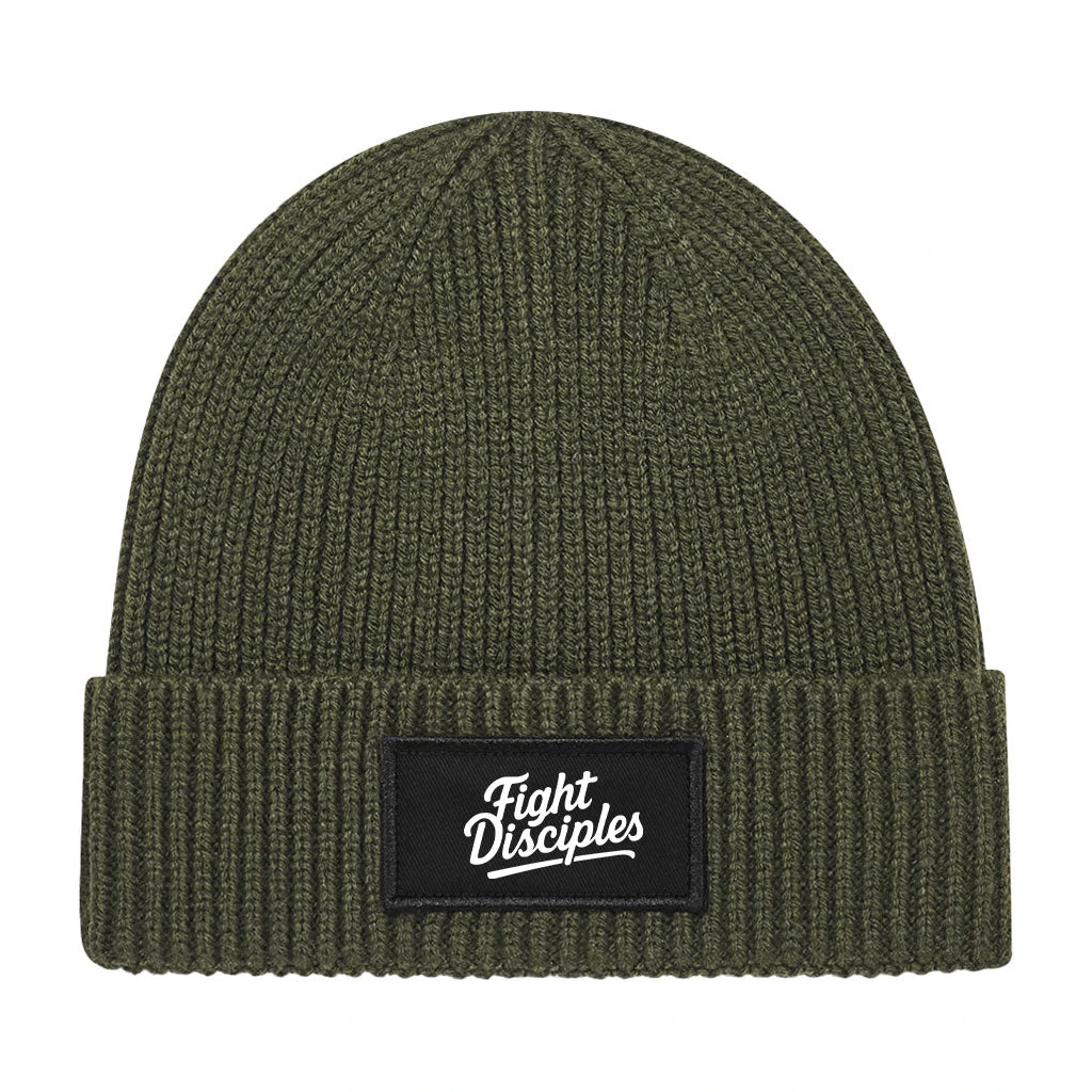 Military Green Patch Beanie