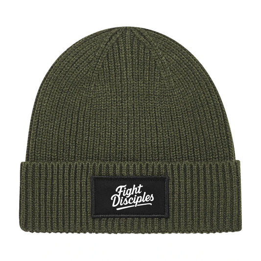 Military Green Patch Beanie